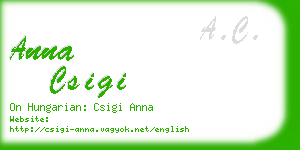 anna csigi business card